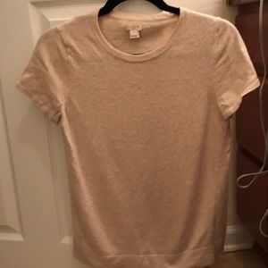 Jcrew cream short sleeved wool top
